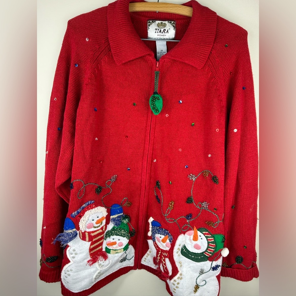 Tiara Full Zip Holiday Sweater